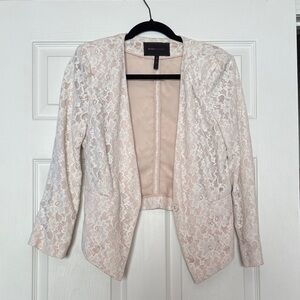BCBGMaxAzria Women's Lace Blazer - Soft Cream